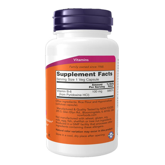 NOW Vitamin B-6 100mg, 100 Ct - My Vitamin Store