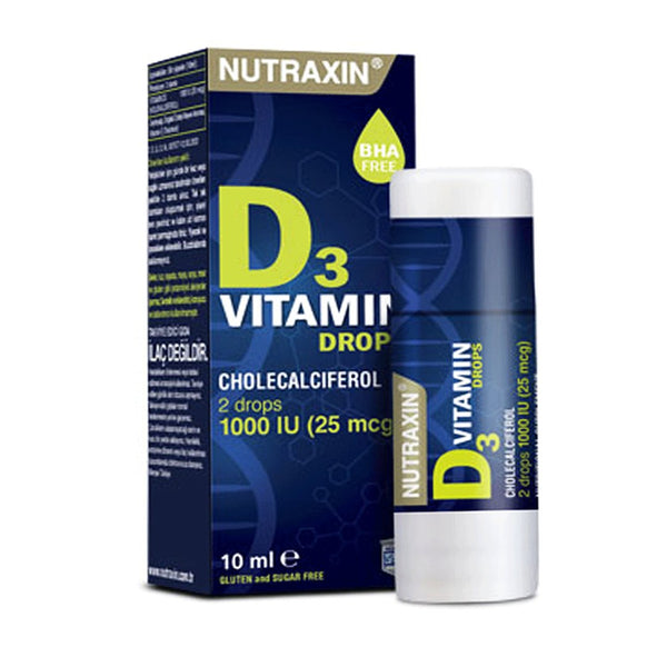 Nutraxin Vitamin D3 Drops 1000IU, 10ml - My Vitamin Store