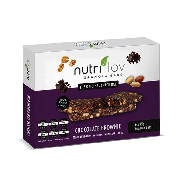 Nutrilov Chocolate Brownie Granola Bar, 6 Ct - My Vitamin Store