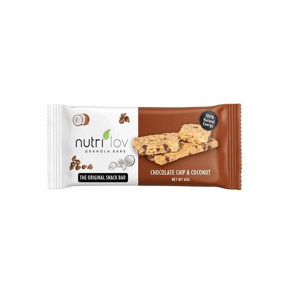 Nutrilov Chocolate Chip & Coconut Granola Bar - My Vitamin Store