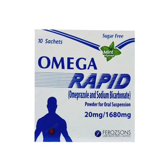 Omega Rapid 20mg/1680mg Sachet, 10 Ct - Ferozsons - My Vitamin Store