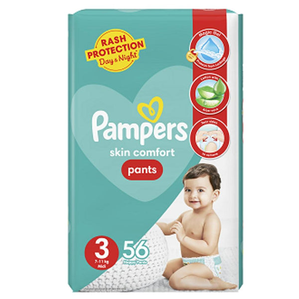 Pampers Skin Comfort Pants Size 3 (Midi), 56 Ct - My Vitamin Store