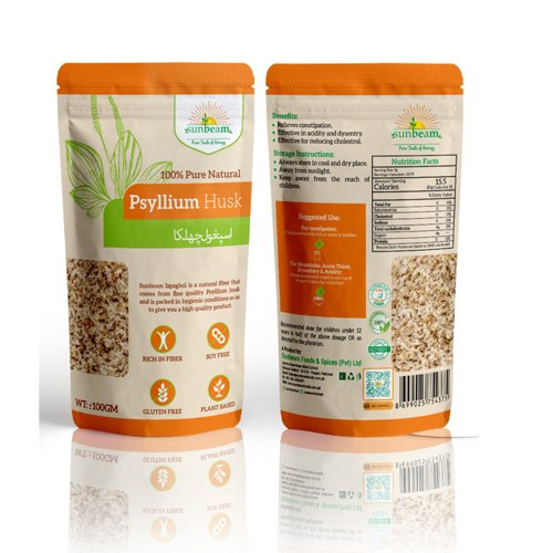 Psyllium Husk (Ispaghol), 100g - Sunbeam - My Vitamin Store