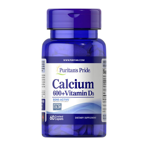 Puritan's Pride Calcium 600mg Plus Vitamin D3, 60 Ct - My Vitamin Store