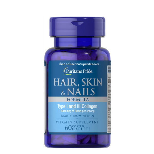 Puritan's Pride Hair, Skin and Nails Formula, 60 Ct - My Vitamin Store