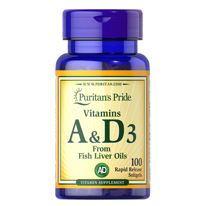 Puritan's Pride Vitamins A & D3, 100 Ct - My Vitamin Store