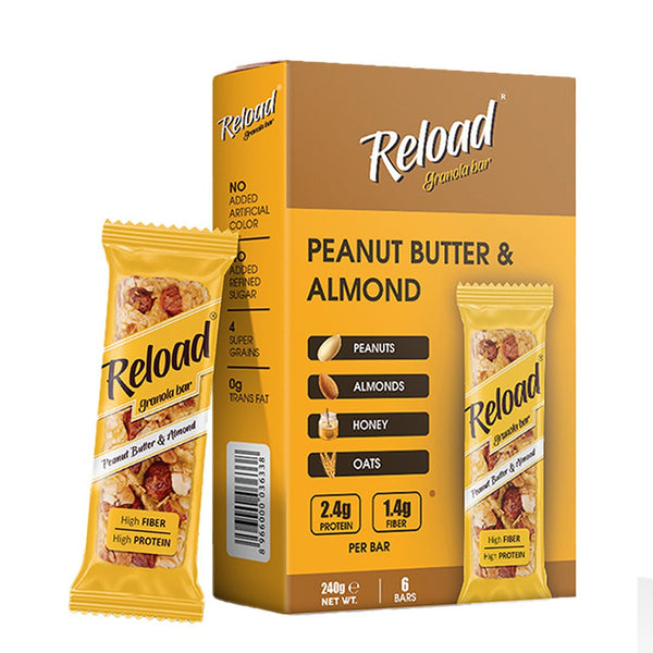 Reload Peanut Butter & Almond Granola Bar 40g, 6 Ct - My Vitamin Store