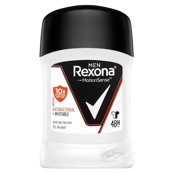 Rexona Men Antibacterial + Invisible 48H Anti-Perspirant Deodorant Stick, 40g - My Vitamin Store