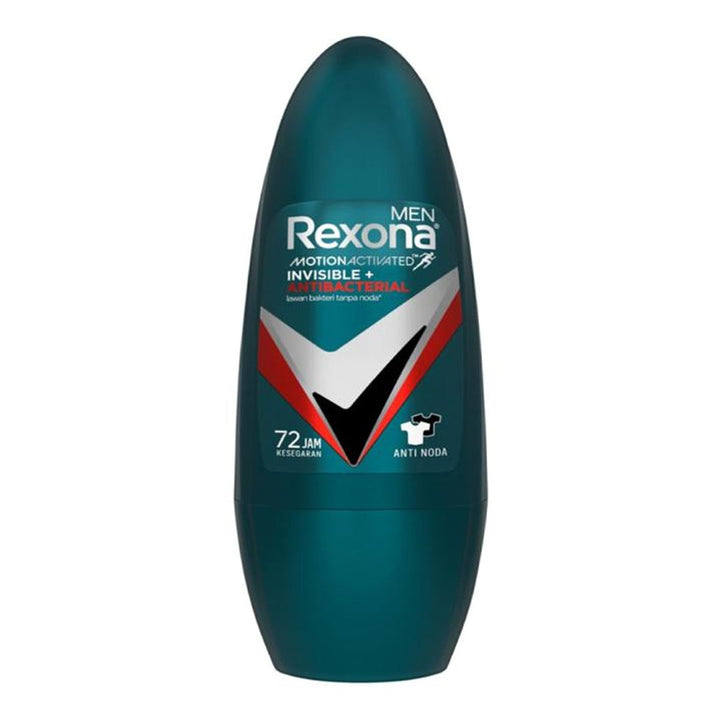Rexona Men Invisible + Antibacterial 72H of Freshness Deodorant Roll-on, 45ml - My Vitamin Store