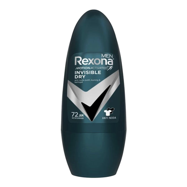 Rexona Men Invisible Dry Anti Stain 72H of Freshness Deodorant Roll-on, 45ml - My Vitamin Store