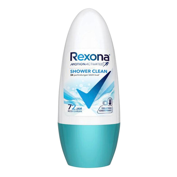 Rexona Women Shower Clean 72H of Freshness Deodorant Roll-on, 45ml - My Vitamin Store