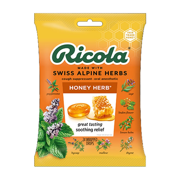 Ricola Honey Herb Cough Drops, 24 Ct - My Vitamin Store