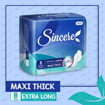 Sincere Maxi Thick (Extra Long) Sanitary Pads, 8 Ct - My Vitamin Store