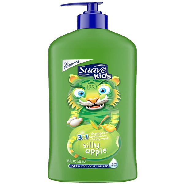 Suave Kids 3-in-1 Shampoo + Conditioner + Body Wash Silly Apple, 532ml - My Vitamin Store
