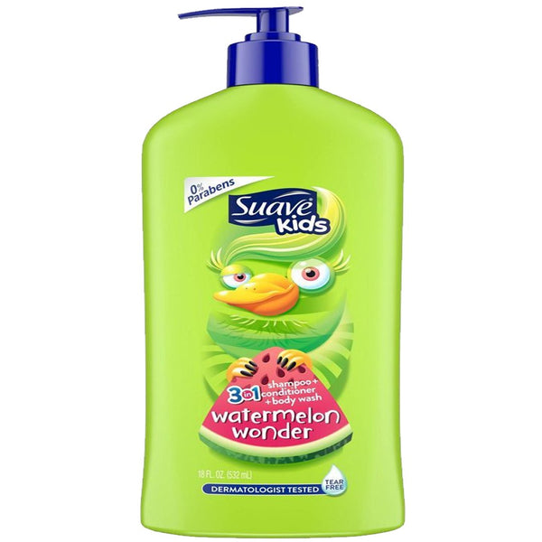 Suave Kids 3-in-1 Shampoo + Conditioner + Body Wash Watermelon Wonder, 532ml - My Vitamin Store