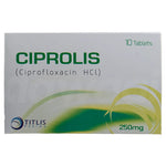 Ciprolis (Ciprofloxacin) Tablets 250mg, 10 Ct - Titlis
