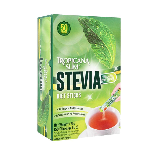 Tropicana Slim Stevia Diet Zero Calorie Sweetener Sticks, 50 Ct - My Vitamin Store