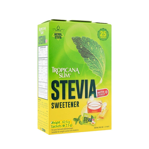 Tropicana Slim Stevia Sweetener with Chromium Sachet, 25 Ct - My Vitamin Store