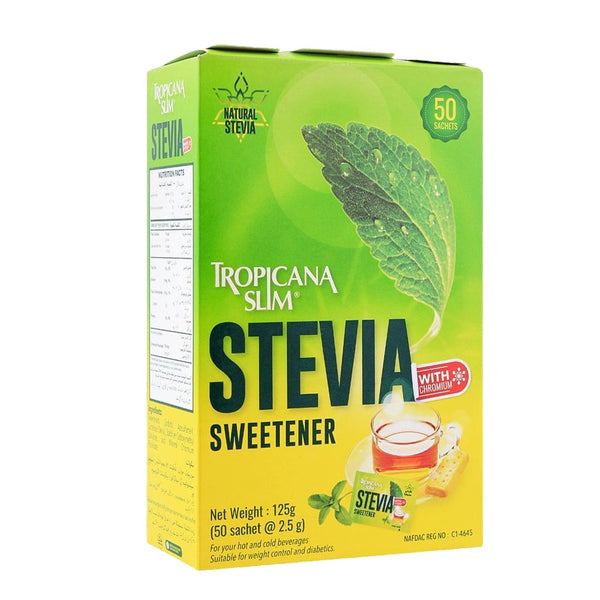 Tropicana Slim Stevia Sweetener with Chromium Sachet, 50 Ct - My Vitamin Store
