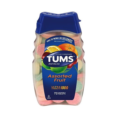 TUMS Chewable Assorted Fruit Ultra Strength 1000, 72 Ct - My Vitamin Store