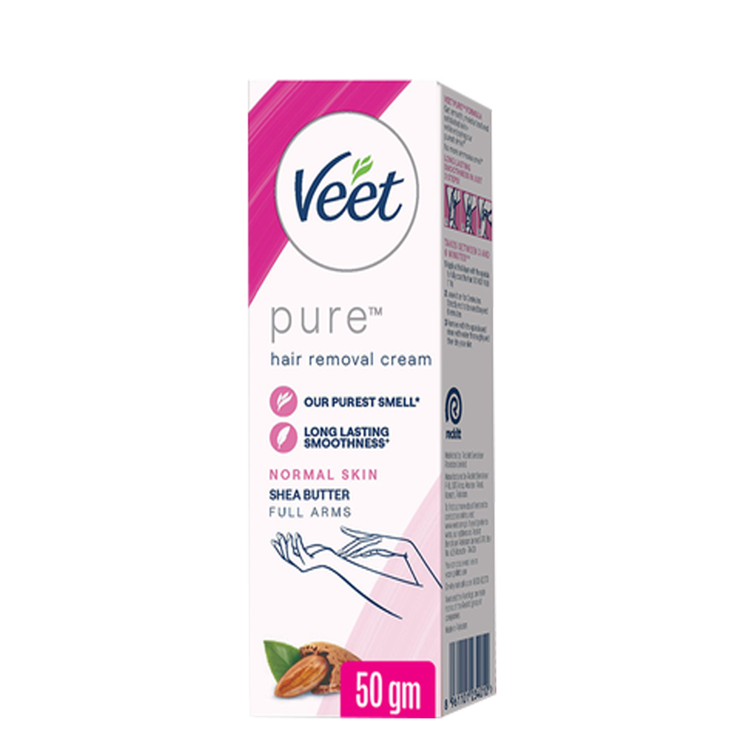 Veet Pure Hair Removal Cream with Shea Butter for Normal Skin, 50g