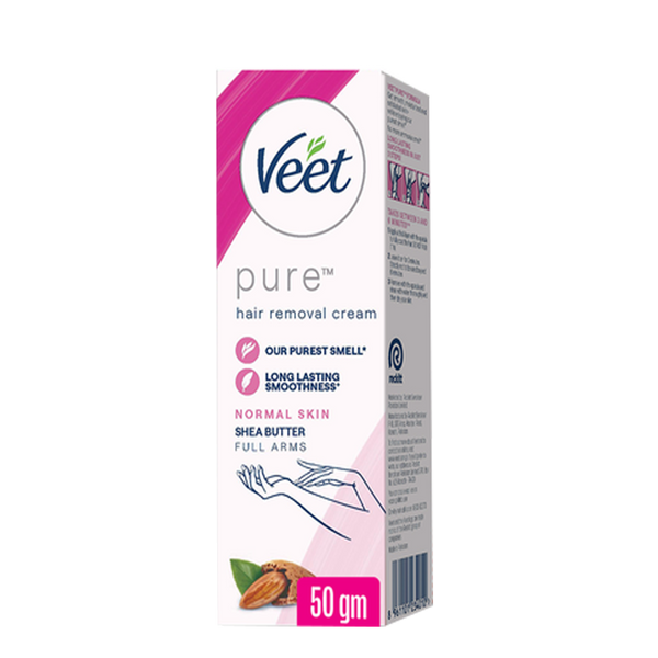 Veet Pure Hair Removal Cream with Shea Butter for Normal Skin, 50g