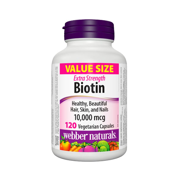 Webber Naturals Extra Strength Biotin 10000 mcg, 120 Ct - My Vitamin Store
