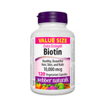 Webber Naturals Extra Strength Biotin 10000 mcg, 120 Ct - My Vitamin Store