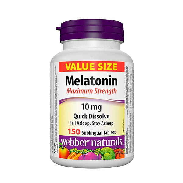 Webber Naturals Melatonin Maximum Strength Quick Dissolve 10mg, 150 Ct - My Vitamin Store