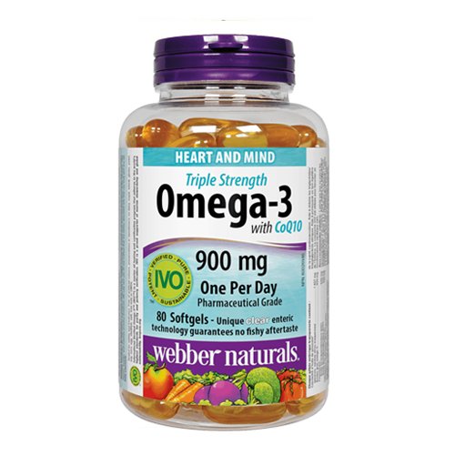Webber Naturals Triple Strength Omega 3 with CoQ10 (One Daily), 80 Ct - My Vitamin Store