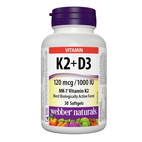 Webber Naturals Vitamin K2 + D3, 30 Ct - My Vitamin Store