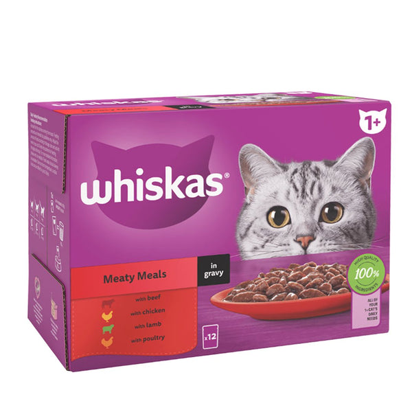 Whiskas 1+ Adult Meaty Meals Jelly Wet Food, 1.2Kg - My Vitamin Store
