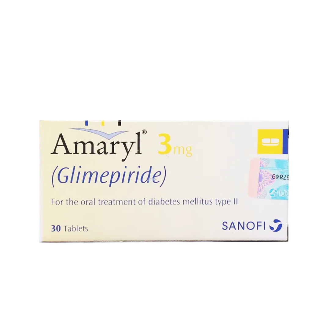 Sanofi Amaryl (Glimepiride) 3 mg, 30 Ct