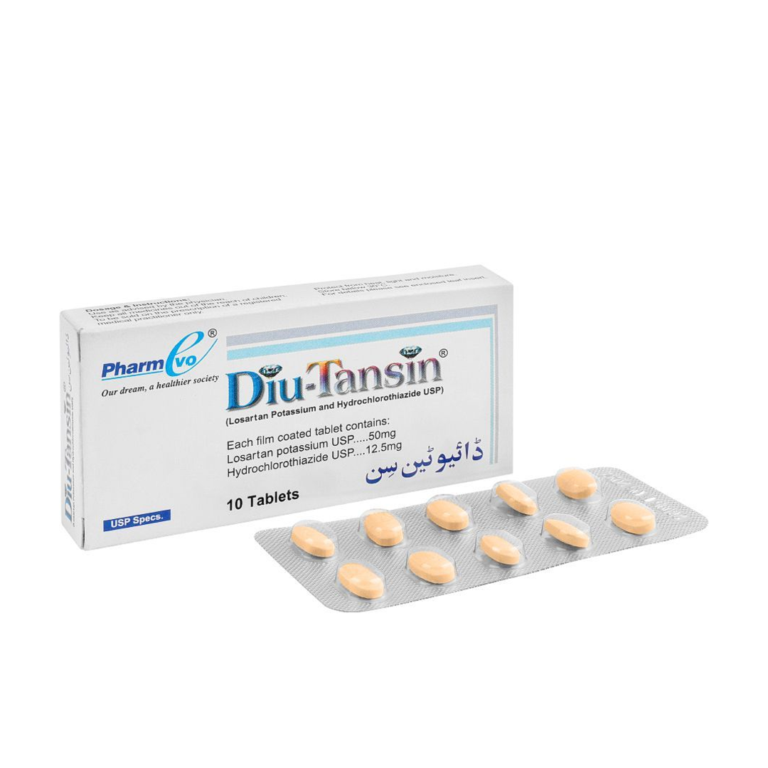 Diu-Tansin (Losartan/Hydrochlorothiazide) 50mg/12.5mg, 10 Ct - PharmEvo