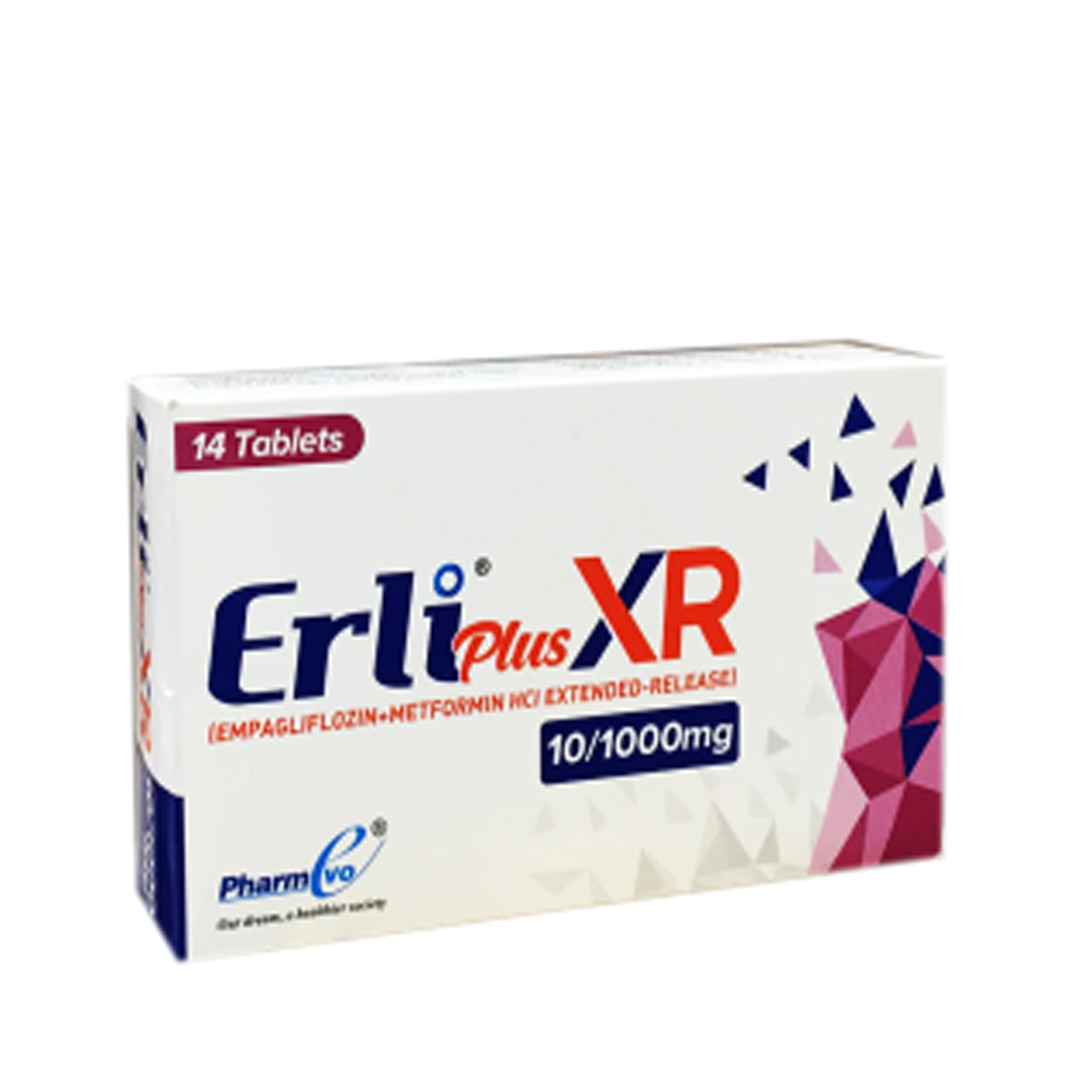 Erli Plus XR (Empagliflozin+Metformin) 10/1000mg, 14 Ct - PharmEvo