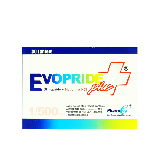 Evopride Plus Tablets 1/500mg, 30 Ct - PharmEvo
