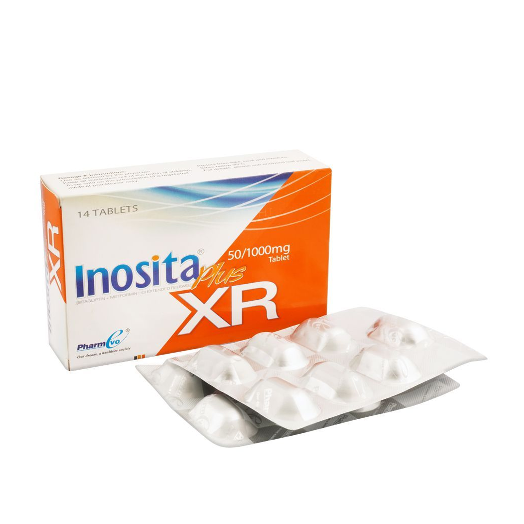 Inosita Plus XR (Sitagliptin/Metformin) 50/1000mg, 14 Ct - PharmEvo
