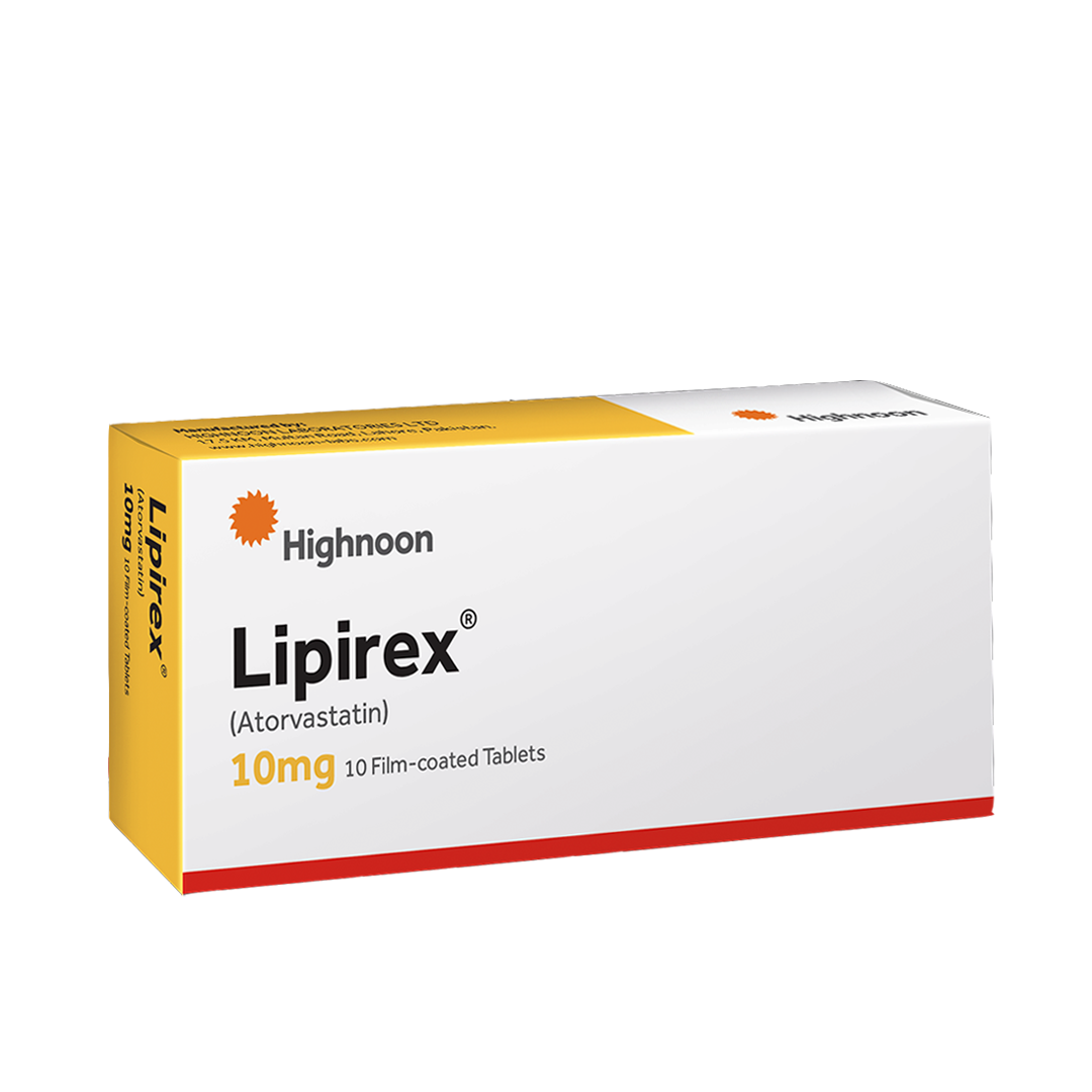 Lipirex (Atorvastatin) 10mg, 10 Ct - Highnoon