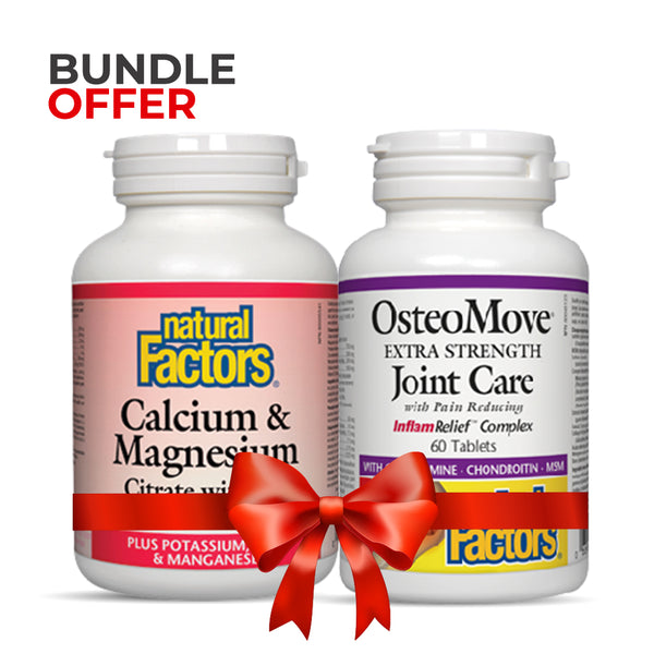 Bundle Pack - Natural Factors Calcium & Magnesium Citrate with D3 + OsteoMove