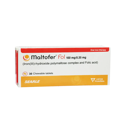 Maltofer Fol Chewable Tablet 100mg/0.35mg, 30 Ct - Searle
