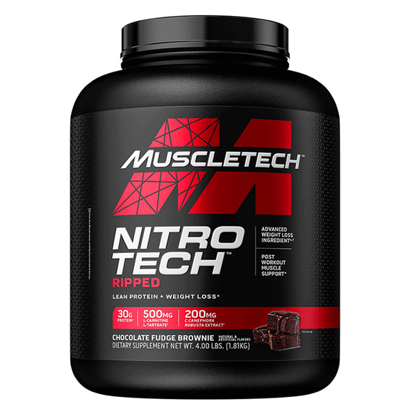 MuscleTech NitroTech Ripped Chocolate Fudge Brownie Flavors (4 lbs)
