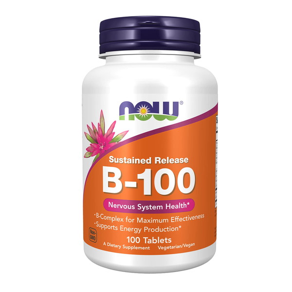NOW B-100 Sustained Release Tablets, 100 Ct