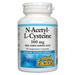 Natural Factors N-Acetyl-L-Cysteine (NAC) 500 mg, 90 Ct