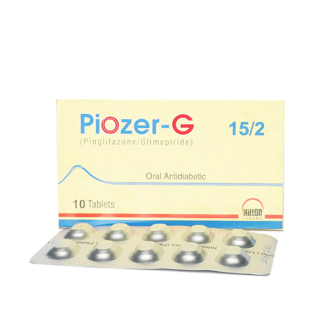 Piozer-G Tablet 15/2mg, 10 Ct - Hilton