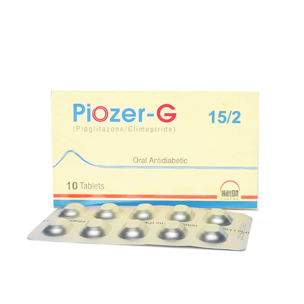 Piozer-G Tablet 15/2mg, 10 Ct - Hilton