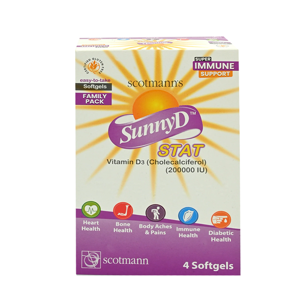 Scotmann SunnyD Stat (Vitamin D3 200,000 IU), 4 Ct