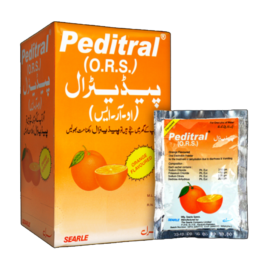 Peditrial Buy Searle Peditral O.R.S. Orange Sachet, 25 Ct Online in Pakistan | O ...
